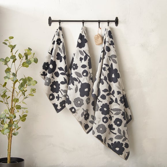 Abstract Floral Cotton Towel - image 1