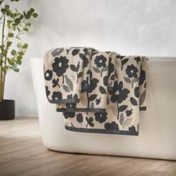 Abstract Floral Cotton Towel - thumbnail 2