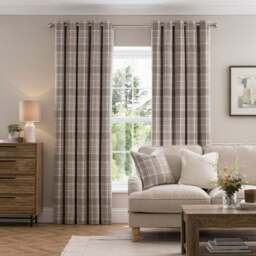 Belhaven Check Eyelet Curtains - thumbnail 2