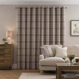 Belhaven Check Eyelet Curtains - thumbnail 3