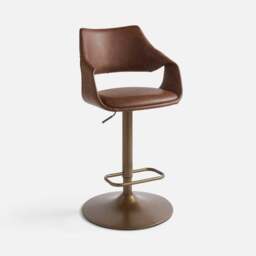 Marley Gaslift Barstool, Faux Leather - thumbnail 6