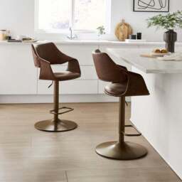 Marley Gaslift Barstool, Faux Leather - thumbnail 2