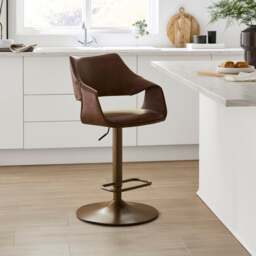 Marley Gaslift Barstool, Faux Leather