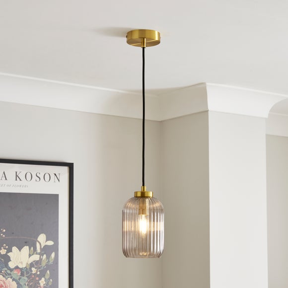 Riley Ribbed Adjustable Pendant Light - image 1