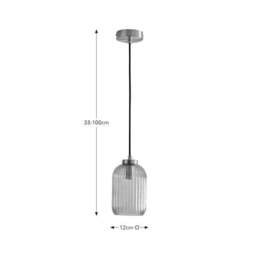 Riley Ribbed Adjustable Pendant Light - thumbnail 6