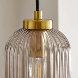 Riley Ribbed Adjustable Pendant Light - thumbnail 4