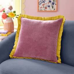 Sophie Robinson Velvet Box Pleat Square Cushion - thumbnail 1