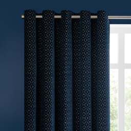 Diamond Geometric Velvet Eyelet Curtains