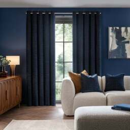Diamond Geometric Velvet Eyelet Curtains - thumbnail 2