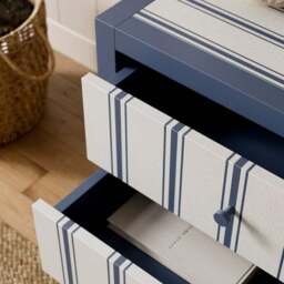 Petit Folkstone Stripe Wide 2 Drawer Bedside Table - thumbnail 4