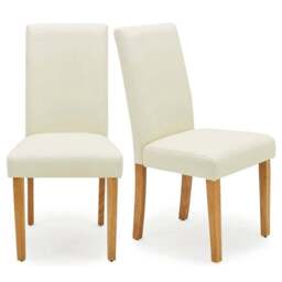 Hugo Set of 2 Dining Chairs, Faux Leather - thumbnail 2