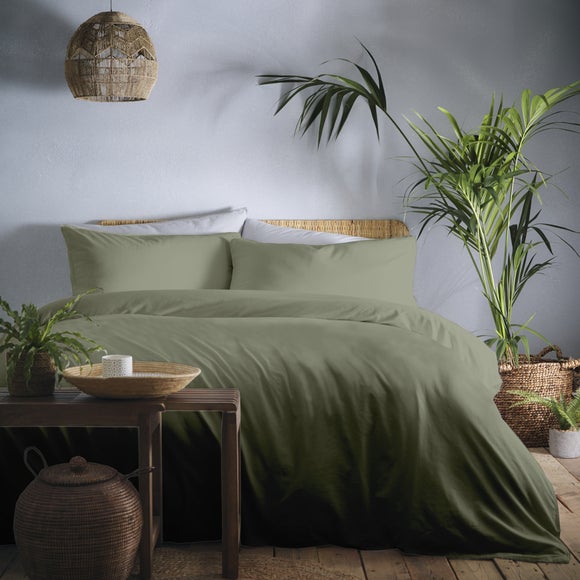 Appletree Cassia Khaki 100% Cotton Duvet Cover and Pillowcase Set - image 1