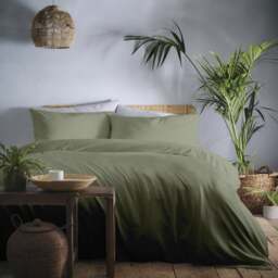Appletree Cassia Khaki 100% Cotton Duvet Cover and Pillowcase Set - thumbnail 1