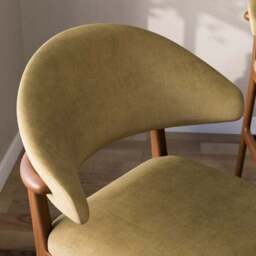 Hugh Dark Stained Counter Height Bar Stool, Velvet - thumbnail 3