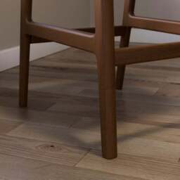 Hugh Dark Stained Counter Height Bar Stool, Velvet - thumbnail 4