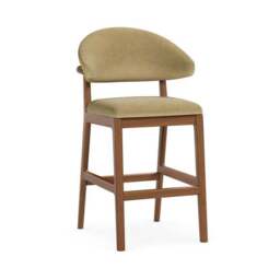 Hugh Dark Stained Counter Height Bar Stool, Velvet - thumbnail 6