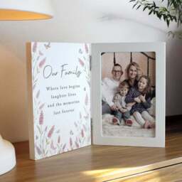 Personalised Floral Wooden Hinged Photo Frame - thumbnail 4