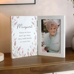 Personalised Floral Wooden Hinged Photo Frame - thumbnail 2