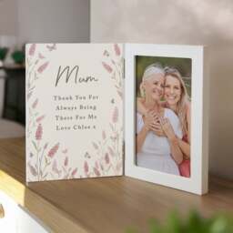 Personalised Floral Wooden Hinged Photo Frame - thumbnail 1