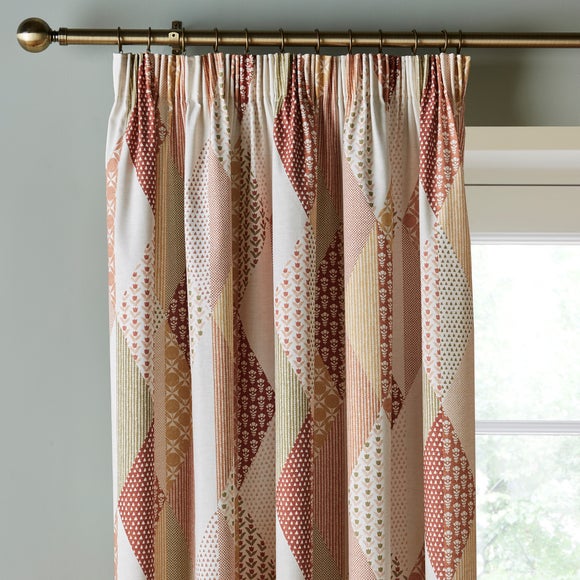 Patchwork Print Pencil Pleat Curtains - image 1