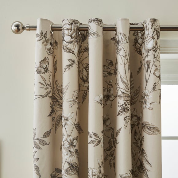 Bridget Etched Floral Blackout Eyelet Curtains - image 1