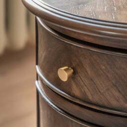 Matola Dark Wood Drum Side Table - thumbnail 3