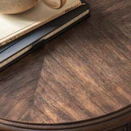 Matola Dark Wood Drum Side Table - thumbnail 2