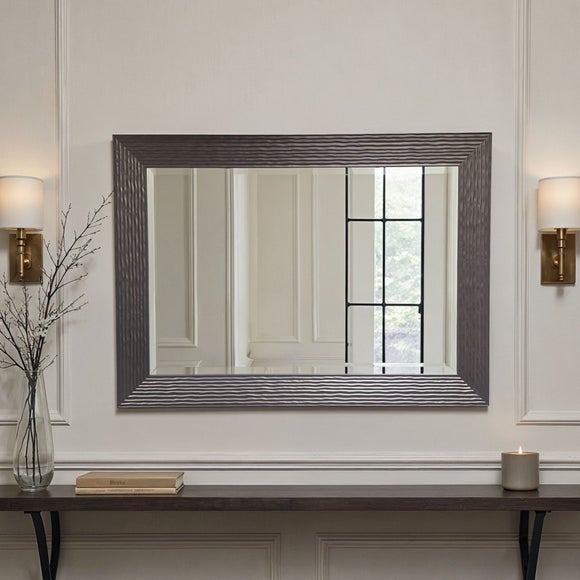 Yearn Wave Framed Bevelled Rectangle Wall Mirror - image 1