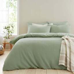 Ashton Waffle 100% Cotton Duvet Cover & Pillowcase Set - thumbnail 4