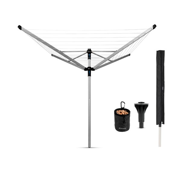 Brabantia 4 Arm Lift-O-Matic Advance 60M Rotary Washing Line, with Accessories - image 1