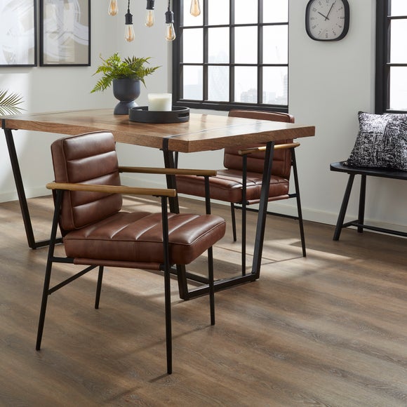 Bude Carver Dining Chair, Faux Leather