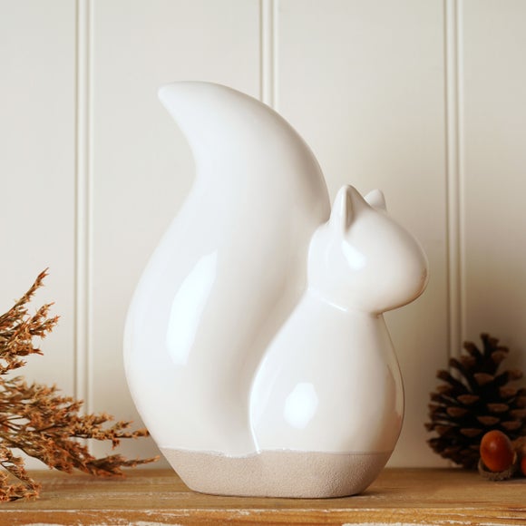 Country Living White Ceramic Squirrel Ornament - image 1