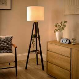 Milford Shelved Tripod Floor Lamp - thumbnail 2
