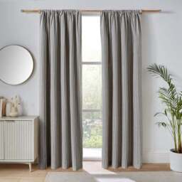 Linford Stripe Unlined Slot Top Curtains - thumbnail 2