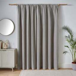 Linford Stripe Unlined Slot Top Curtains - thumbnail 4