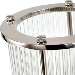 Silver & Ribbed Glass Hurricane Candle Holder - thumbnail 3
