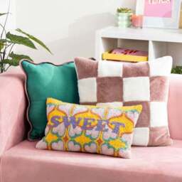 Heya Home Cozee Check Square Cushion - thumbnail 6