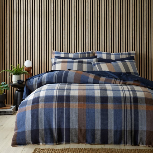 Molton Waffle Check Polycotton Duvet Cover & Pillowcase Set - image 1
