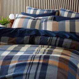 Molton Waffle Check Polycotton Duvet Cover & Pillowcase Set - thumbnail 3