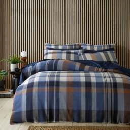 Molton Waffle Check Polycotton Duvet Cover & Pillowcase Set - thumbnail 1