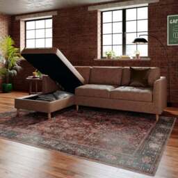 Max Soft Faux Leather Corner Storage Sofa Bed - thumbnail 3