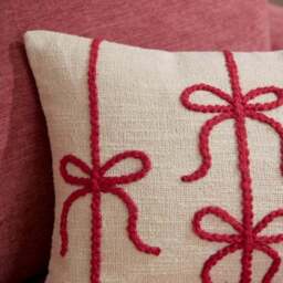 Bow Cotton Square Cushion - thumbnail 2