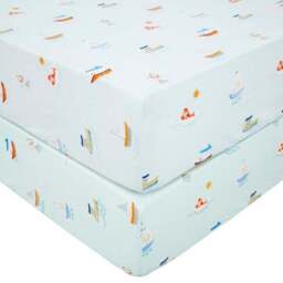 Set of 2 Little Boats Fitted Bed Sheets - thumbnail 3