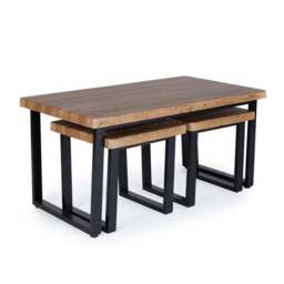 Freddie Nest Coffee Table, Rustic Wood Effect - thumbnail 3