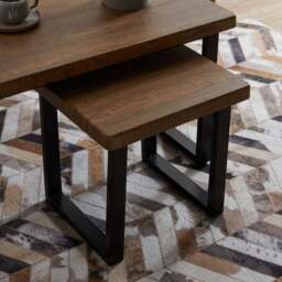 Freddie Nest Coffee Table, Rustic Wood Effect - thumbnail 2