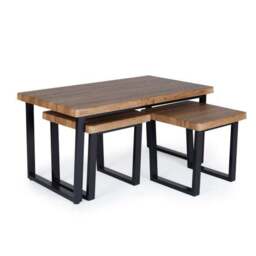 Freddie Nest Coffee Table, Rustic Wood Effect - thumbnail 4