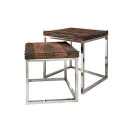 Indus Valley Railway Sleeper Nest Of 2 Tables - thumbnail 5