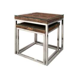 Indus Valley Railway Sleeper Nest Of 2 Tables - thumbnail 3