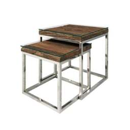 Indus Valley Railway Sleeper Nest Of 2 Tables - thumbnail 4