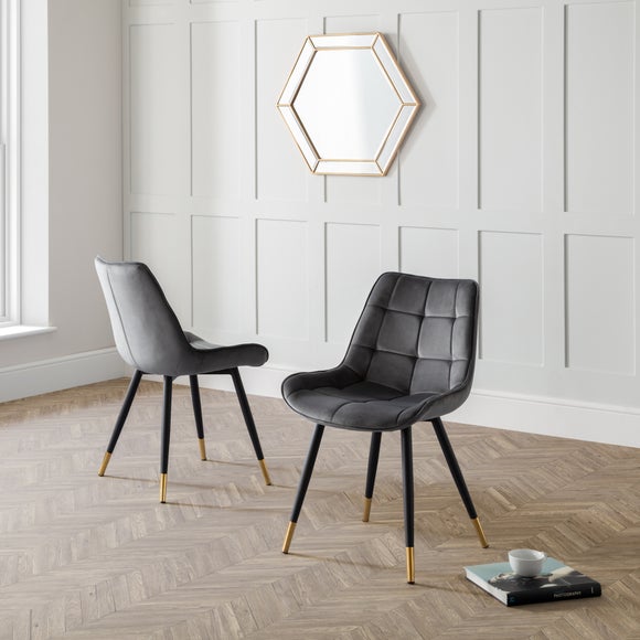 Hadid Set of 2 Dining Chairs, Velvet - image 1